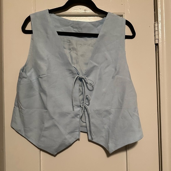 Daily Drills linen Tie Vest SZ M/L - Picture 2 of 5